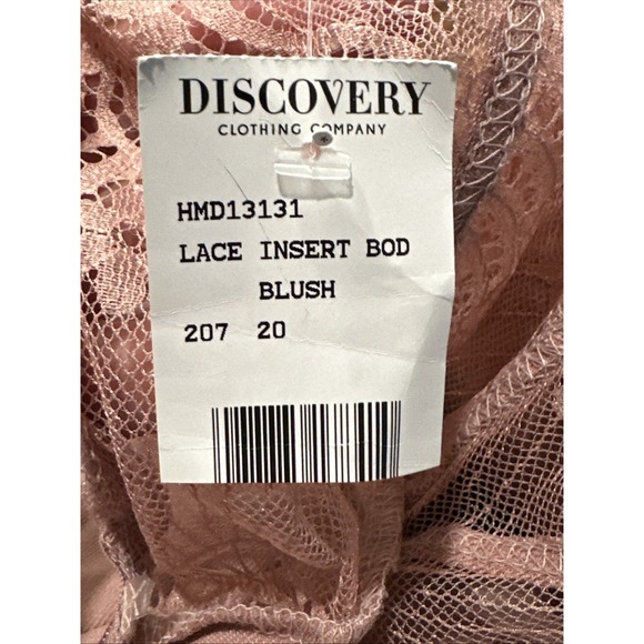 Haute Monde Medium Pink Denim Lace Corset Dress Molded Cup Adjustable Straps NWT - Picture 5 of 6